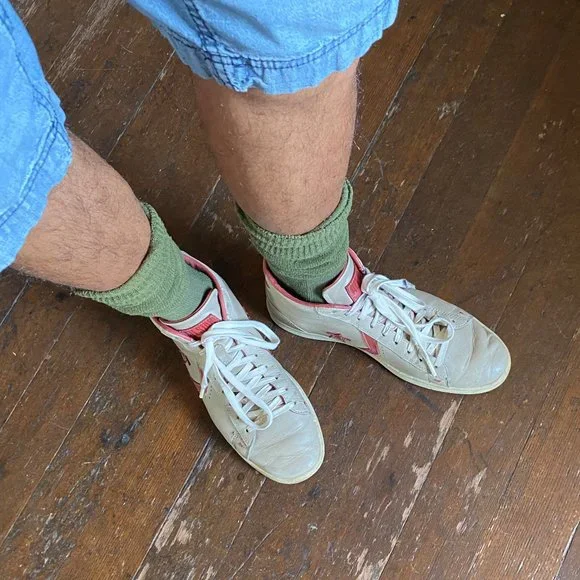 Converse Men’s Cream High-Top Sneakers with Pink Accents - Picture 2 of 9